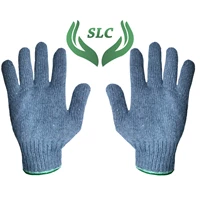 Gray Safety Gloves Yarn 4 Overlock Green 