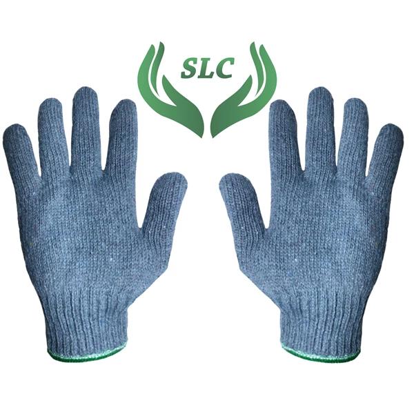 Gray Safety Gloves Yarn 4 Overlock Green 
