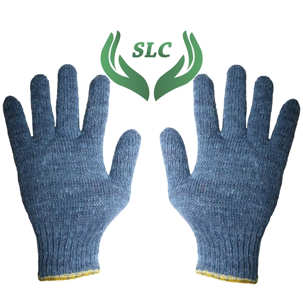Gray Working Gloves Yarn 6 Overlock Yellow