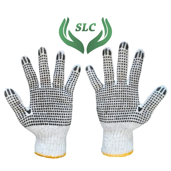 White Safety Gloves with Black Dotting CEMERLANG
