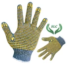 grey safety gloves with yellow dotting CEMERLANG 1