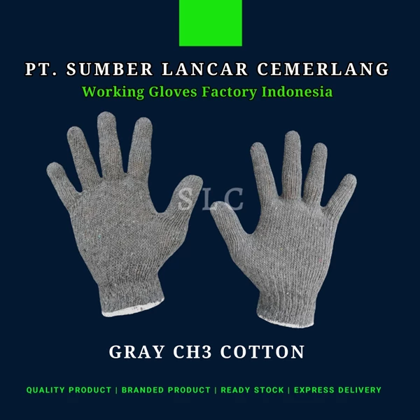 Plain Gray Thread 3 Work Gloves