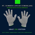 Plain Gray 4 Thread Work Gloves 1