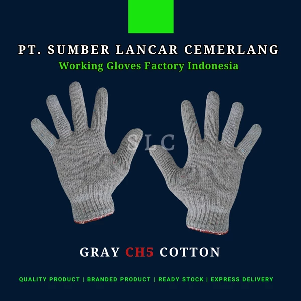 Plain gray 5-thread work gloves