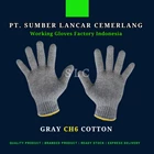 Plain gray 6-thread work gloves 1