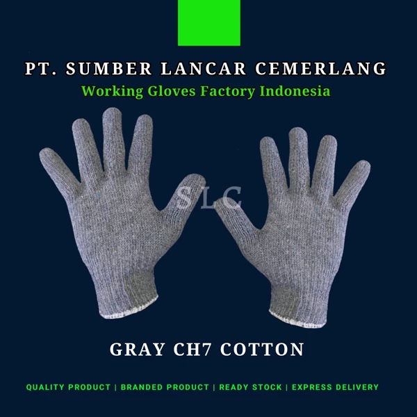 Plain gray 7-thread work gloves