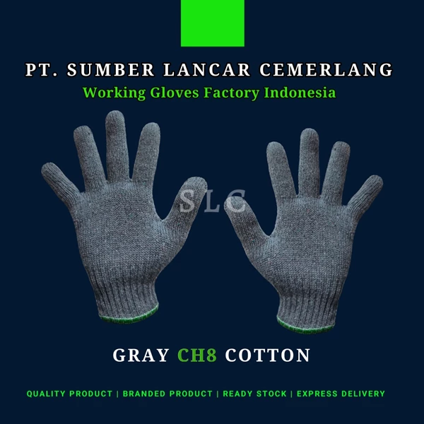 Plain gray 8-thread work gloves