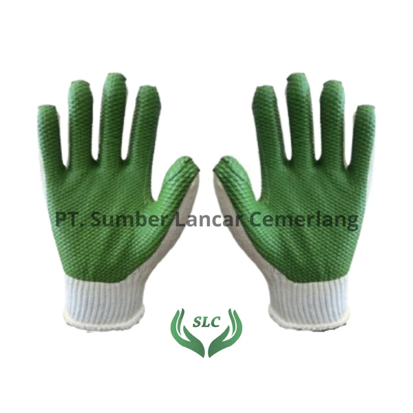 Sarung Tangan Safety RPG/SAS/Lapis Karet Warna Hijau Merek Banteng Kualitas Ekspor
