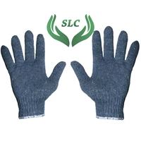 Grey Working Gloves Yarn 7 Overlock White