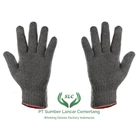 Gray Yarn 5 Overlock Maroon Safety Gloves 1