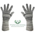  Long Sleeve Knitted Gloves Cotton BANTENG BIRU 1