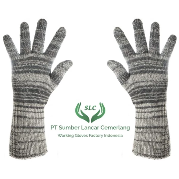  Long Sleeve Knitted Gloves Cotton BANTENG BIRU