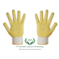 Sarung Tangan Putih Dotting Kuning/ Hitam