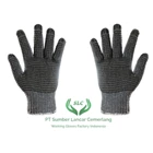 grey safety gloves with black/yellow dotting  1
