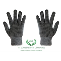 grey safety gloves with black dotting CEMERLANG