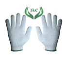 Working Gloves White Yarn 8 Overlock Green 1
