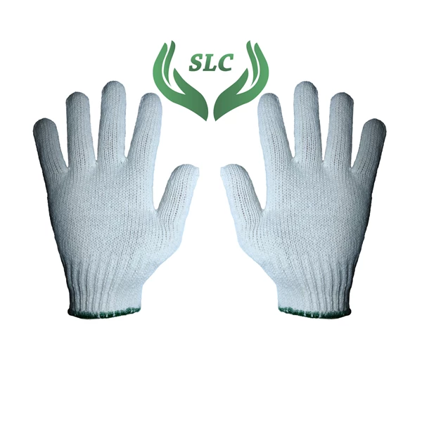 Working Gloves White Yarn 8 Overlock Green BANTENG